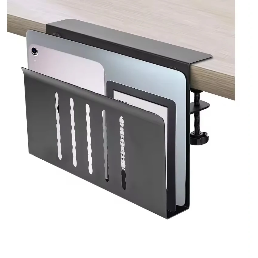 Under Desk Cable Management Tray Side Table Laptop Holder with Pen Holder