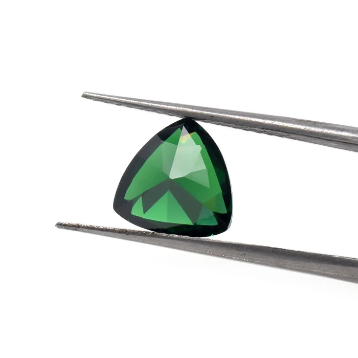 Synthetic Cubic Zirconia Supplier Factory Offers Dark Green Trillion Cut Loose Zircon Gems Stone For Jewelry