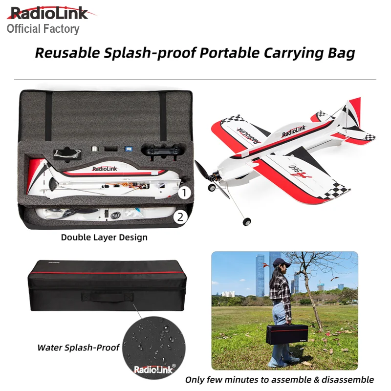 2.4GHz Radiolink A560 3D Aerobatics RC Fixed Wing Drone with Remote Controller 4KM Flight Portable Package