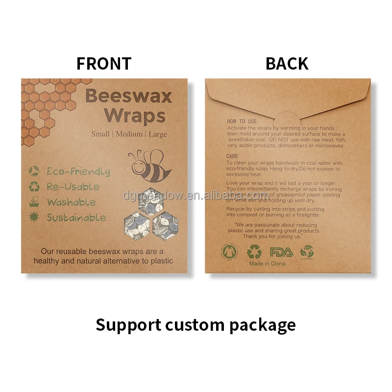 3 упаковки, многоразовые органические обертки из пчелиного воска, 2022
