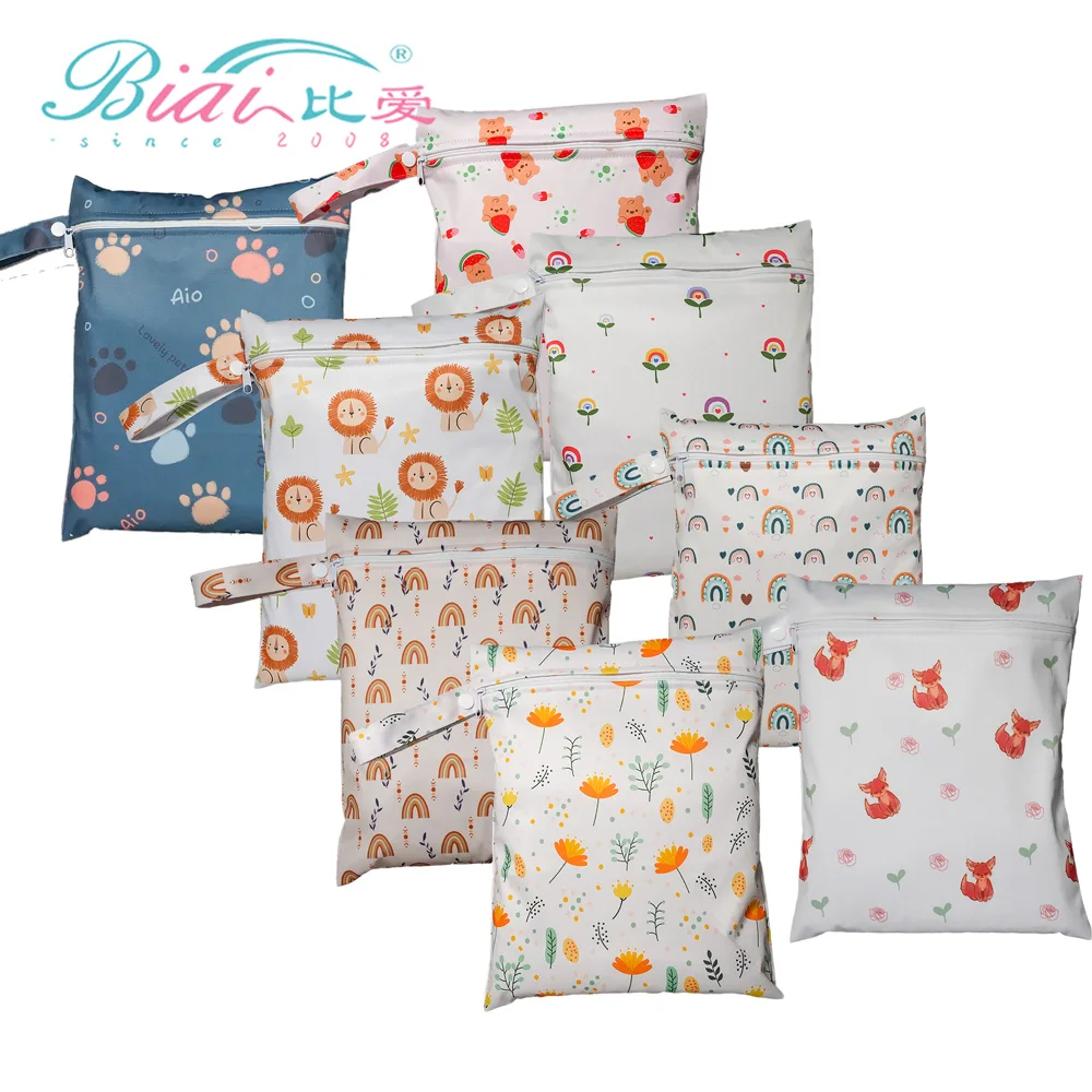 3Pcs/Set Cloth Diaper Wet Dry Bags Waterproof Reusable Baby Multifunction Care Bag for Mother