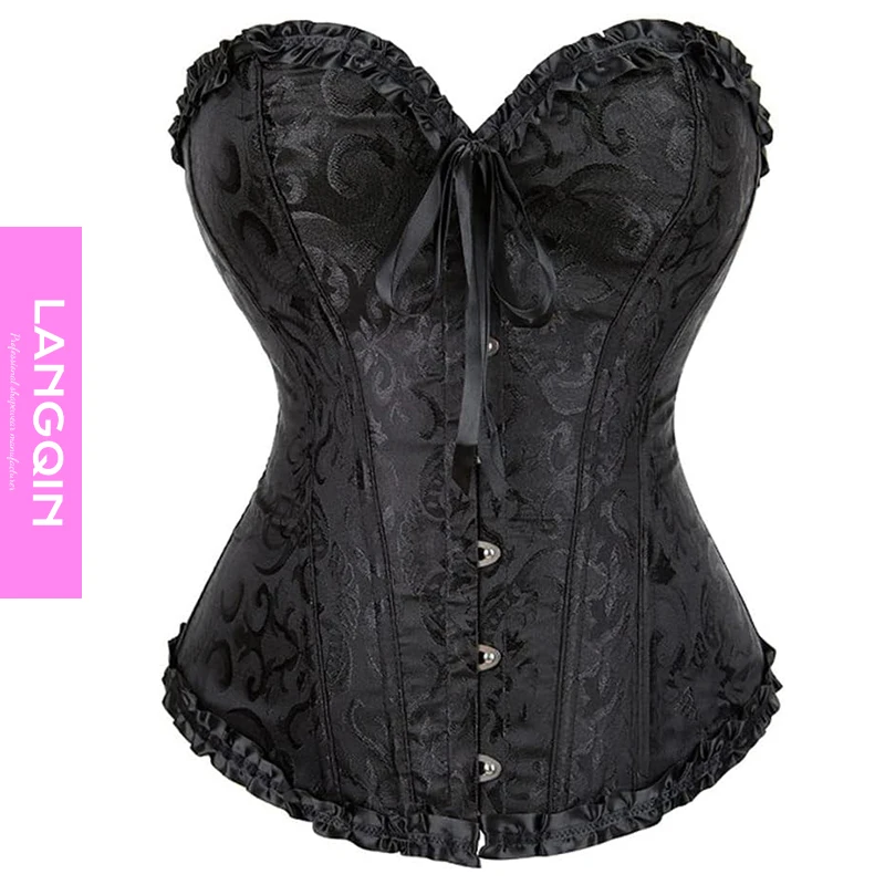 Genuine denim laced up plus size custom cropped corsets with steel bones laces waist corset top lace