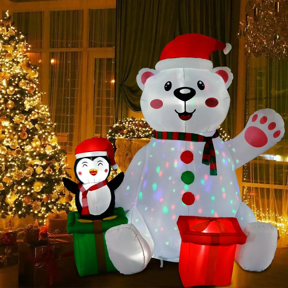 Ourwarm Large 6ft 8ft 5ft 5m 6m Outside Giant Decor tall Custom Inflatable Christmas Decoration with Led Light