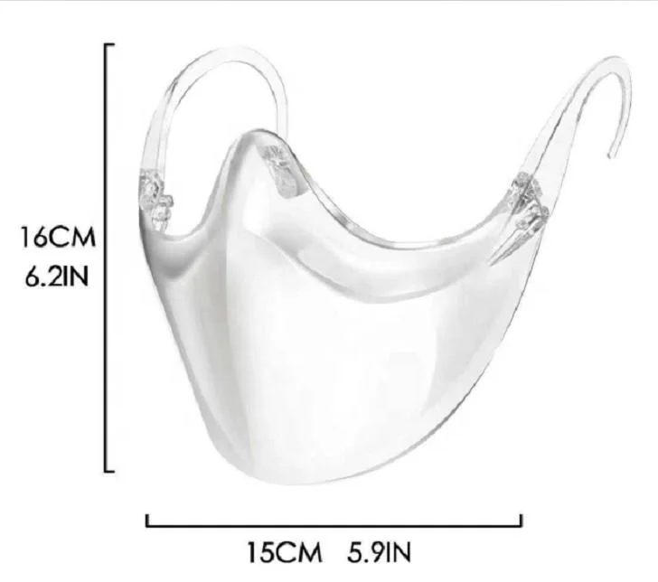  Anti Fog Eco-Friendly Durable Transparent Clear Face Mask Plastic Shield Reusable For Deaf Mute Lip Read