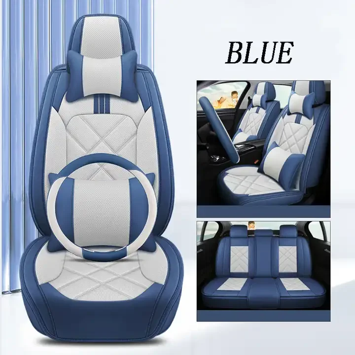 High Quality Four Seasons Universal Luxury Car Seat Cover for PVC Leather Material Well Fit 5 Seats Car Model