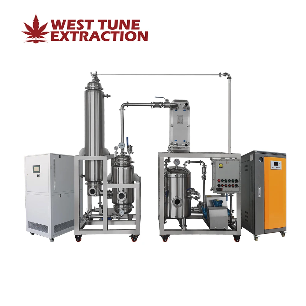 
West Tune Ethonal Evaporation Plate Type Small Single Effect CBD Falling Film Evaporator with Higher Cooling Efficiency 