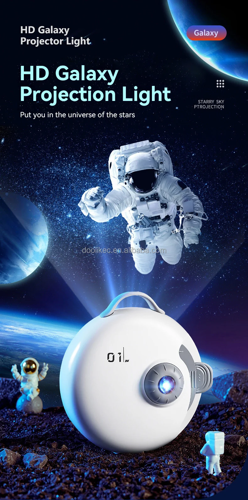 Sky Space Star Projection Baby Star Moon Led Smart Night Light Cloud Galaxy Projector Lamp For Kids