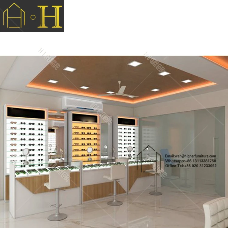 Sunglasses display showcase optical store interior design eyewear display rack optical display furniture