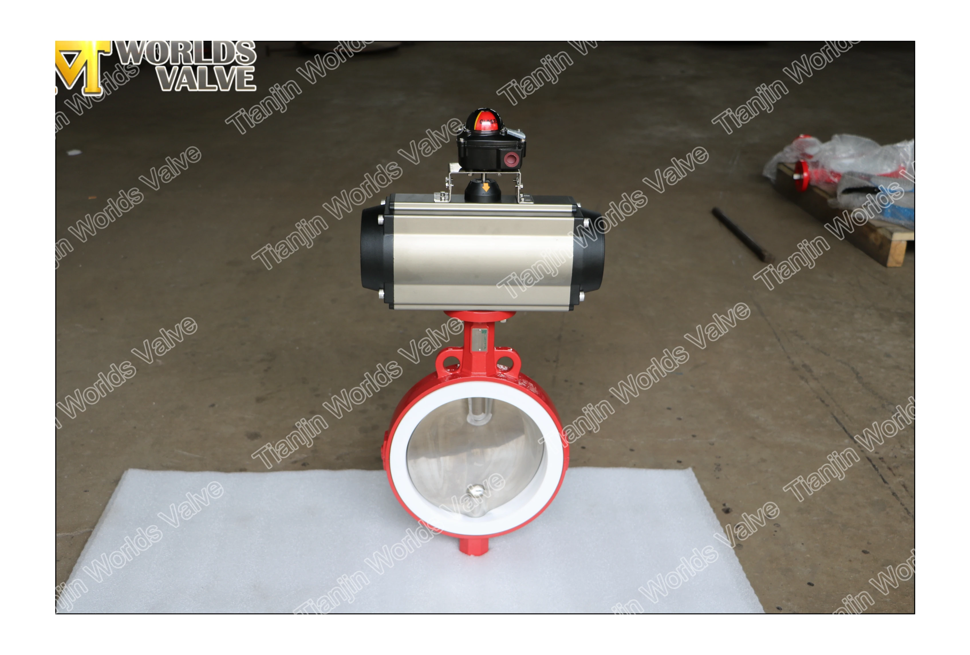 china supplier reliable performance large size pneumatic wafer type butterfly valve