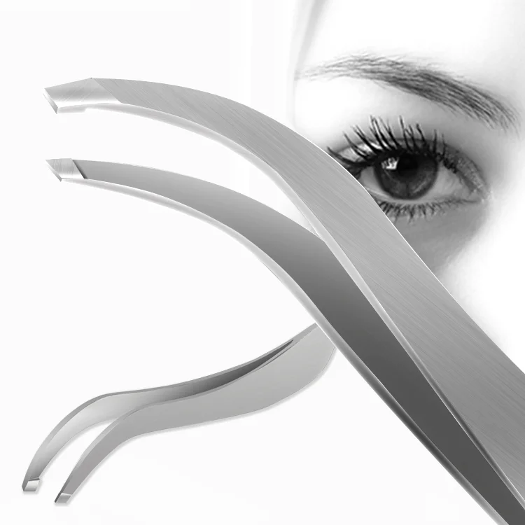 Original Factory Customized Cosmetic Tweezer Slanted Eyebrow Eyelash Tweezer Makeup Tools