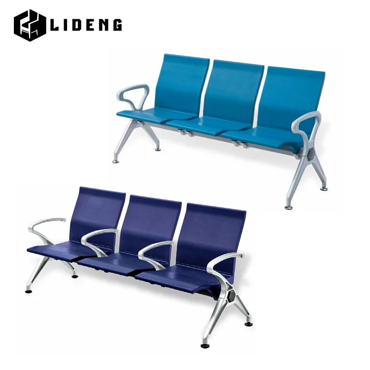 High Quality Airport Lounge Chairs, 3-seater Aluminum Pu Metal Lounge Chairs, Available in Multiple Colors
