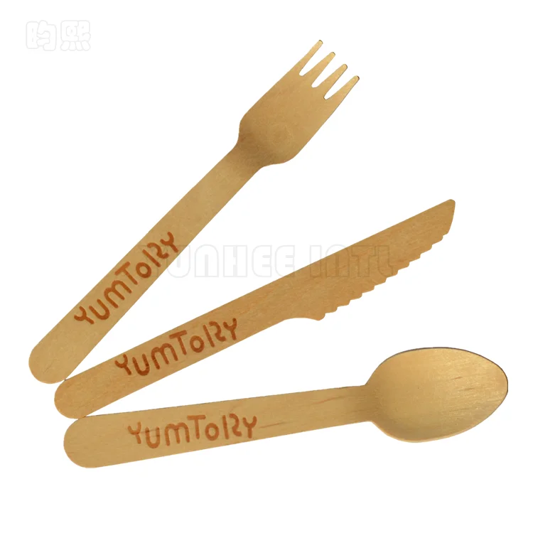 F-S-C Approved Disposable Birch Wood Knife with LOGO Hot Stamped