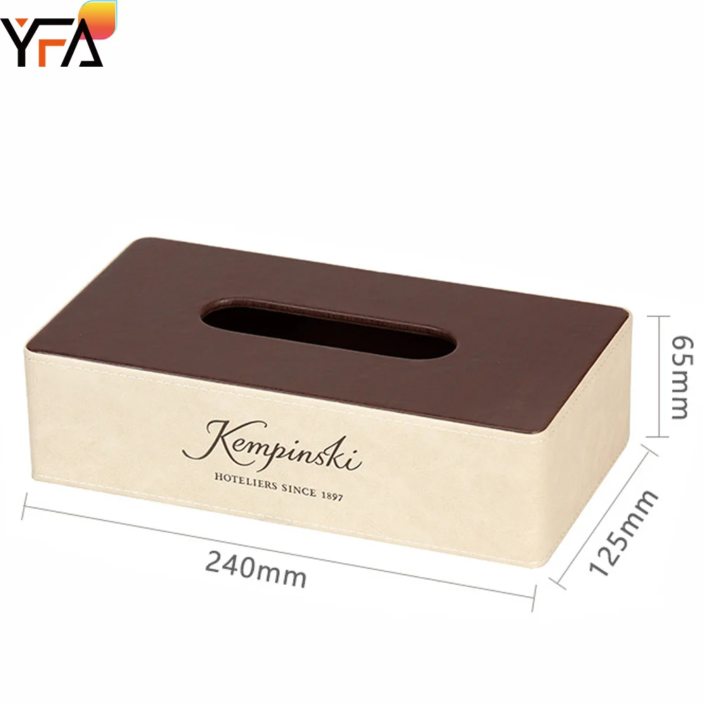Hotel Amenities Set Hotel Leather Products Tray New Basket Printed Anti Slip Serving Stand with PU Leather