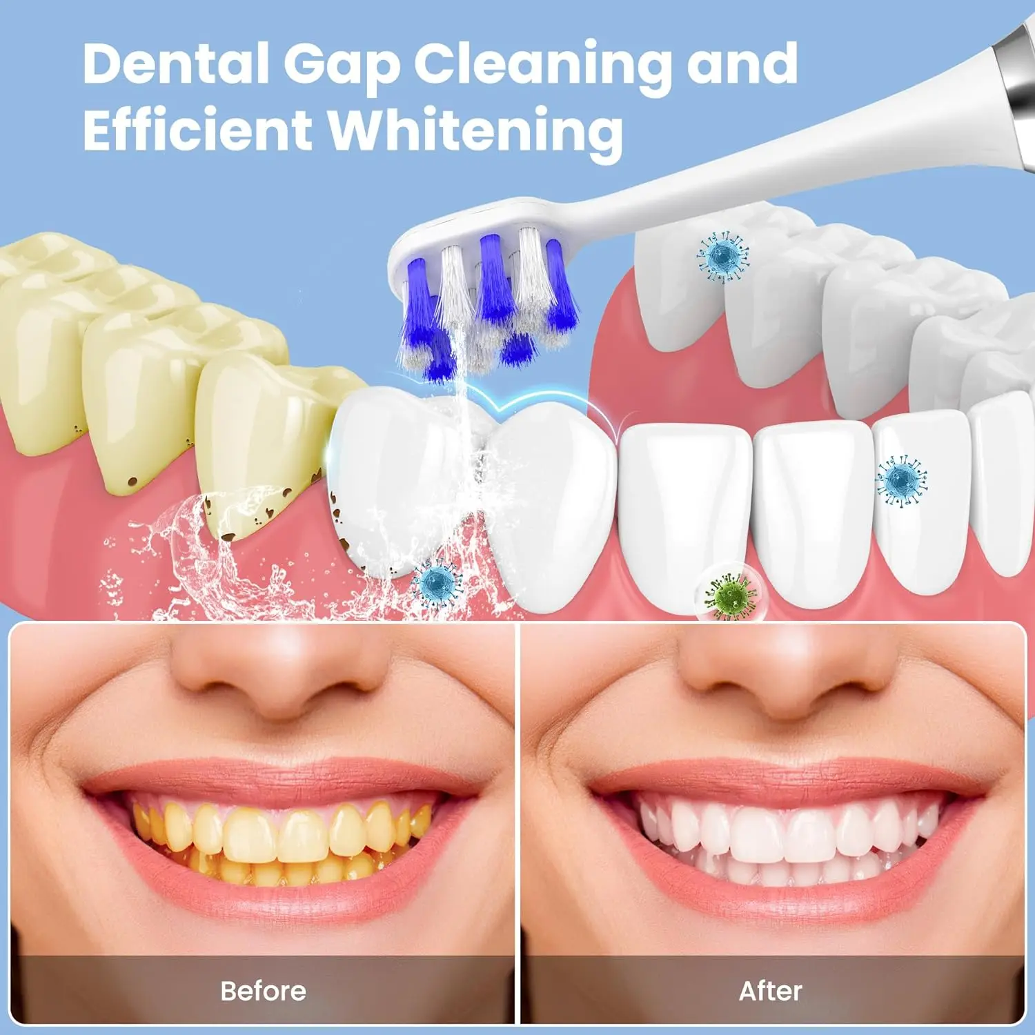 Portable Mini Oral Irrigator Professional Electric Toothbrush & Water Flosser Combo in One