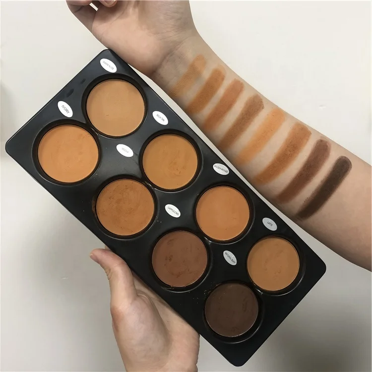 8 colors in 1 palette face powder foundation makeup contour supplier custom packing of loose face powder