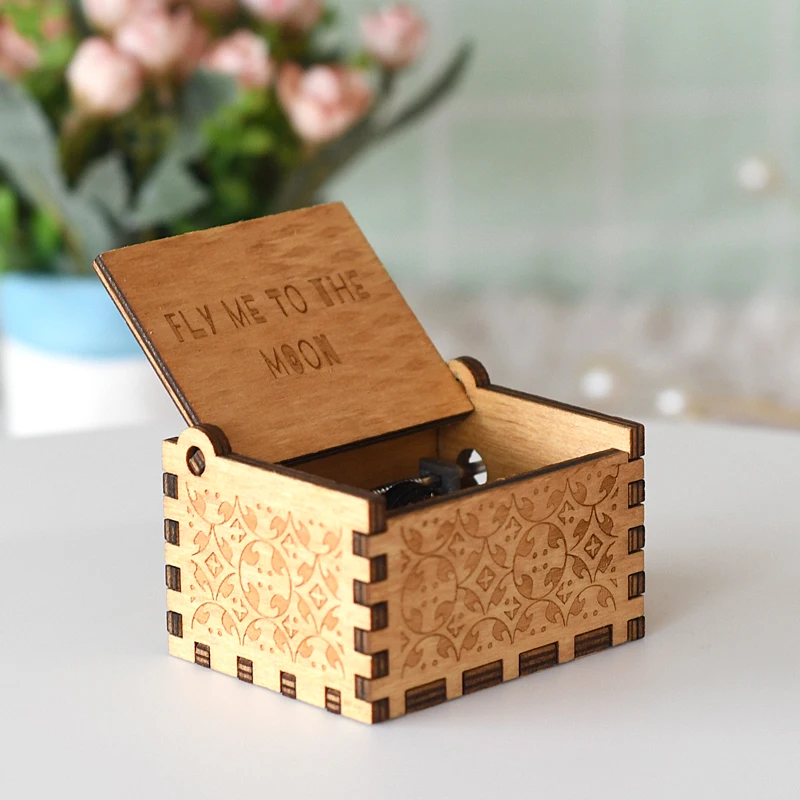 Taizhiyi Fly Me to The Moon Brown 3D Мини Музыкальная шкатулка с ручкой Тема фильма