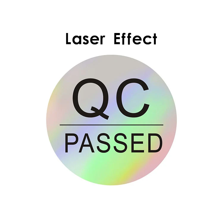 Custom Waterproof Vinyl Gold Holographic Vinyl CE QC Logo Sticker Sheet For Printing Packaging Label