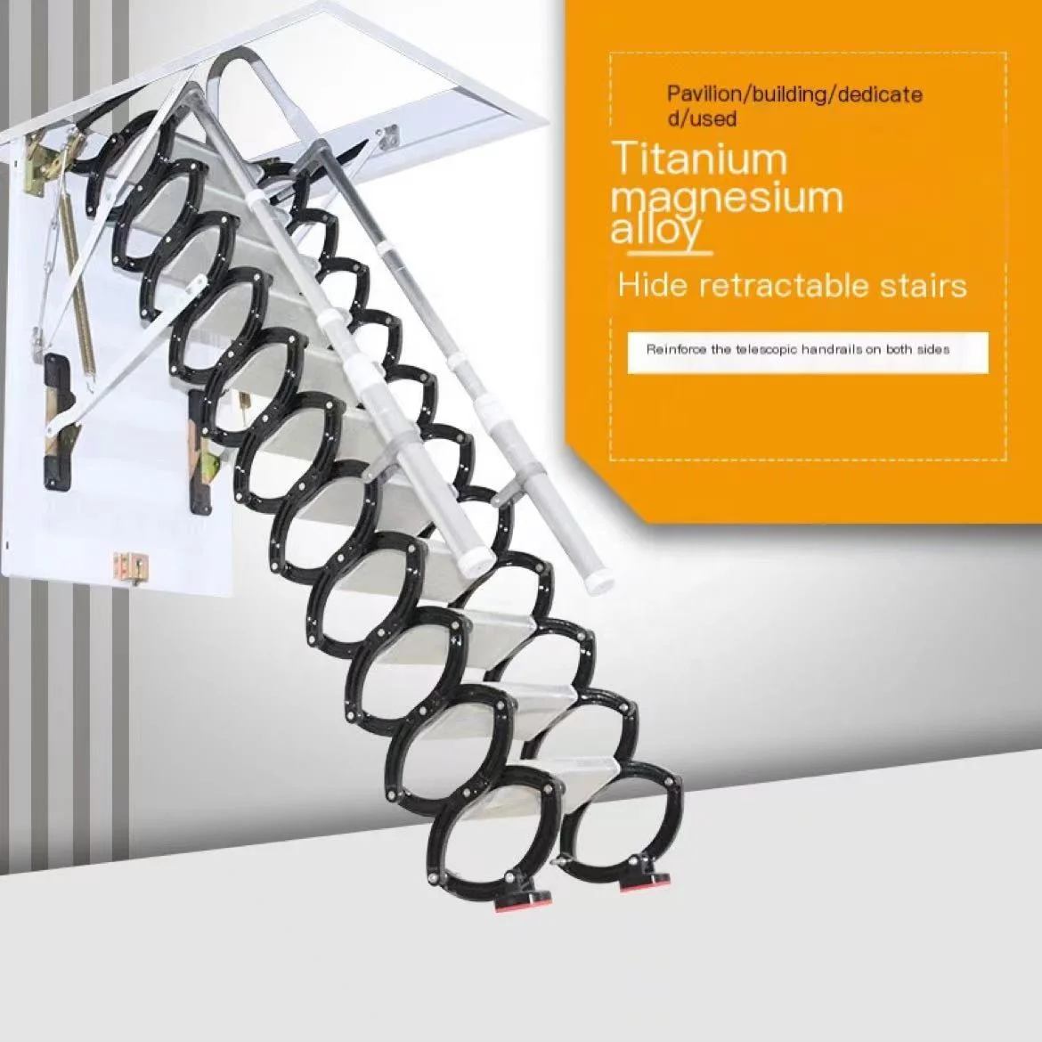 Manufacturer Low Price Steel Wall Mounted Modern Folding Retractable Loft Ladder