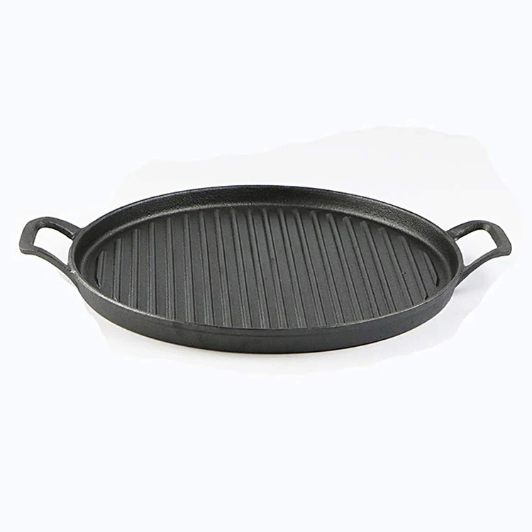 Pre-Seasoned Smokeless Cast Iron Cookware Grill Fry Pan Kitchen