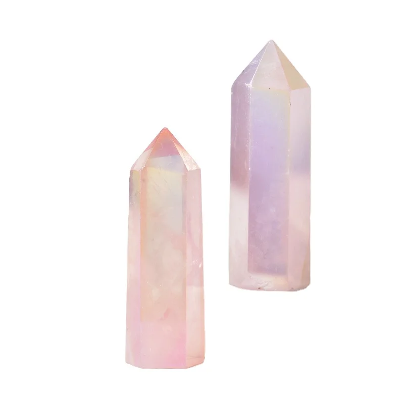 Powder crystal raw stone grinding crystal prism powder crystal column manufacturer wholesale powder crystal single tip six prism