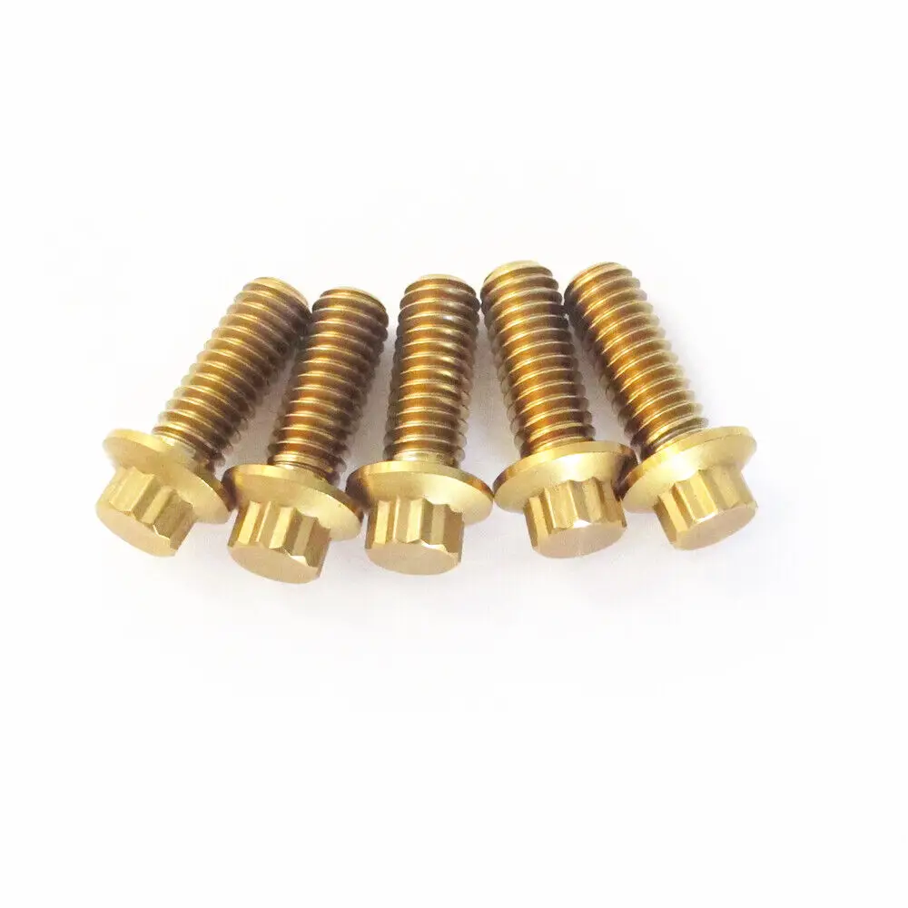 Custom OEM ODM Gr.5 Titanium Alloy Ti-6Al-4V 12 point Flange Bolt