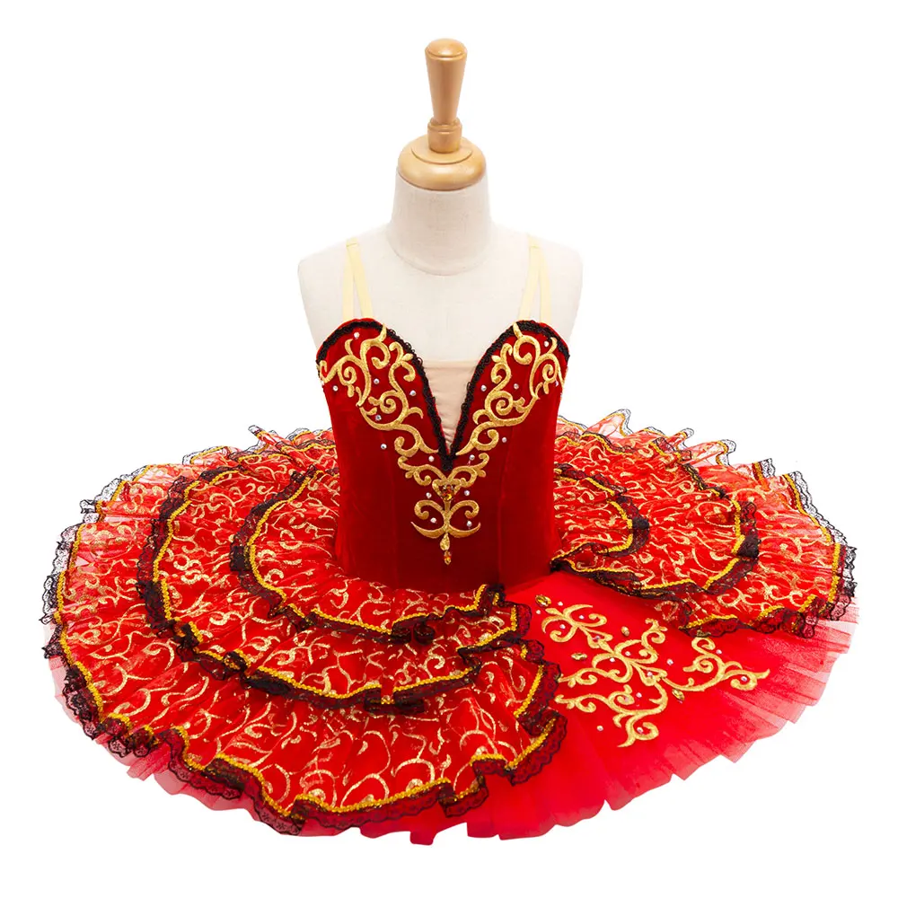 2022 Cheap Red Stage Dancewear Romantic Kids Ballet Tutus Ballet Tutu Ballet