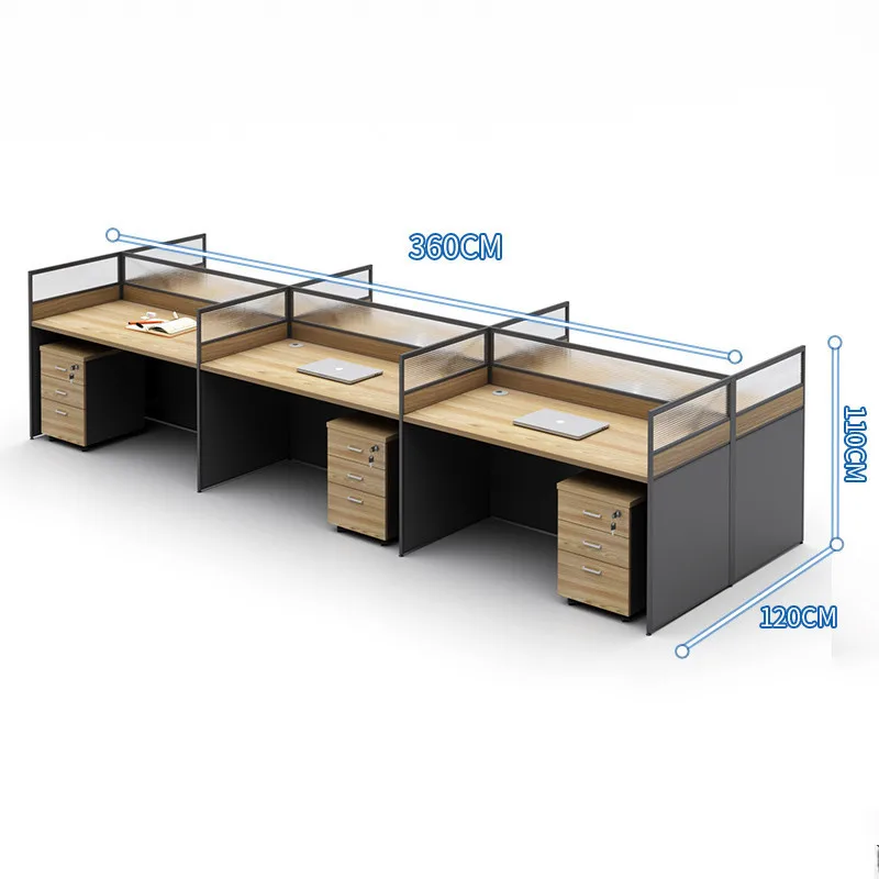 Modern office executive desk simple 6 people screen workstation office four people computer table for room and chair combination