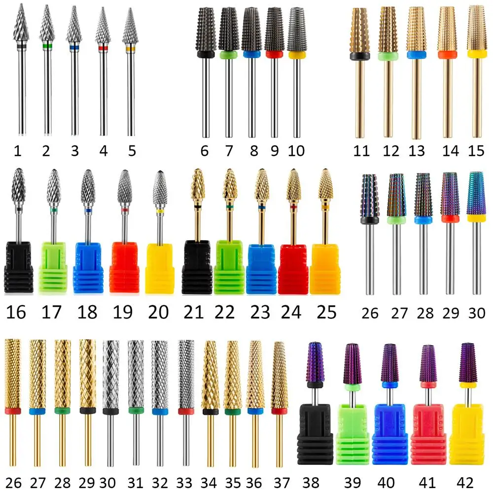 Tungsten Steel Milling Cutters For Manicure Removing Gel Polish Nail Drill Bits Umbrella Shape Electric Equipment Tools