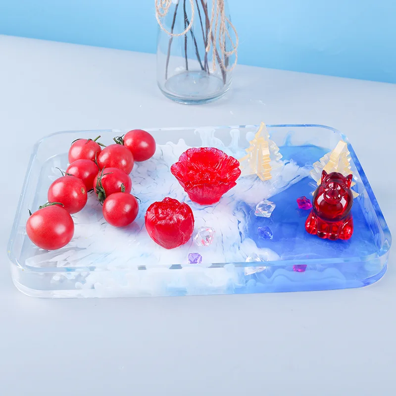 1140 г., лоток для пищевой эпоксидной смолы, силиконовая форма, «сделай сам», новая Большая квадратная пластина, полка для ювелирных изделий, форма