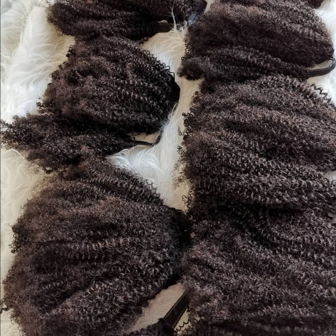 
wholesale Kinky curly hair 3a 3b 3c 4a 4b 4c kinky straight human hair ponytail human hair on sale 