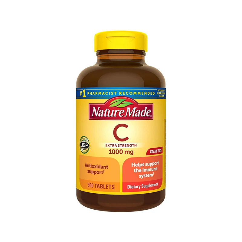 Immune Support Dietary Supplement 300 Tablets Nature Made Extra Strength Vitamin C Tablets 1000 mg