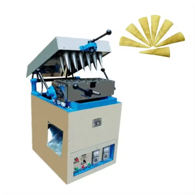 Commercial Semi Automatic Soft Waffle Ice Cream Cone Wafer Making Machine / Edible Waffle Coffee Cone Cup Maker