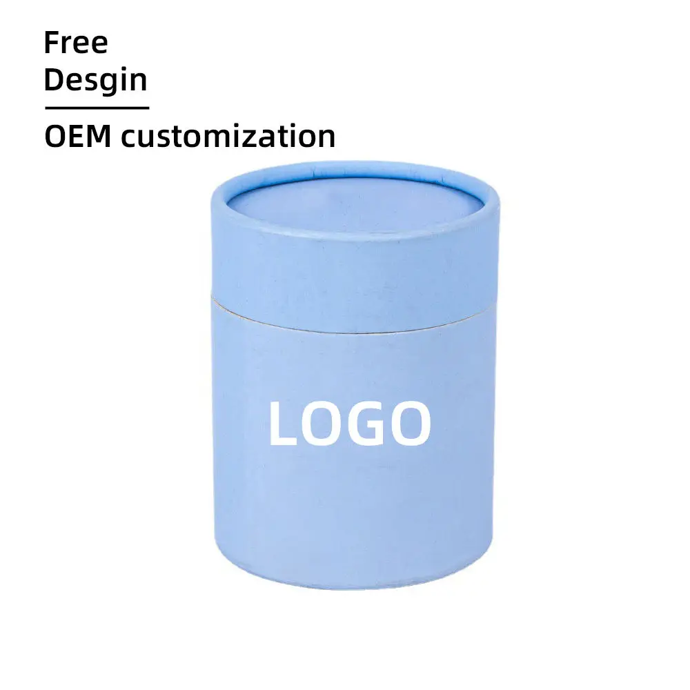 Biodegradable Oem Essential Oils Bottle Cosmetic Kraft Cylinder Paper Tube Canister