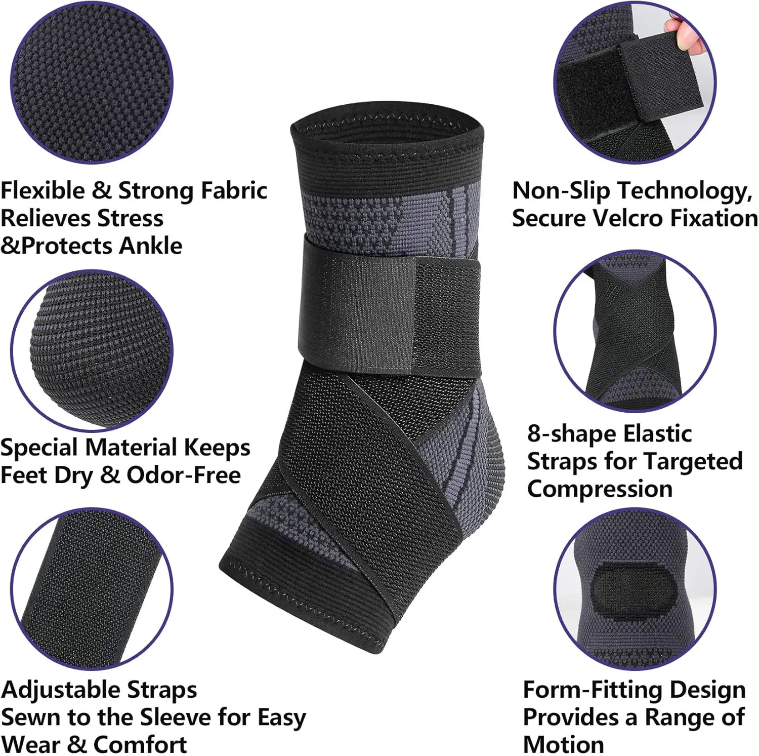 Ankle Support For Men Ankle Brace With Adjustable Strap For Fasciitis Relief Sprained