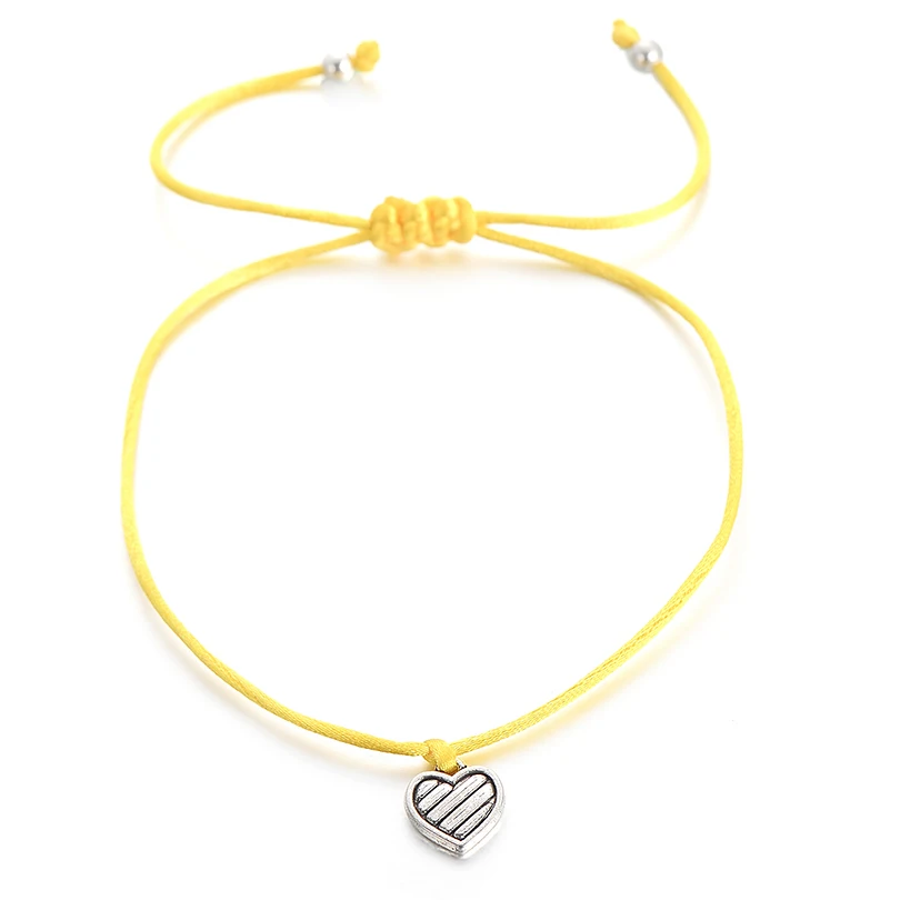 Handmade Thread AntiqueTiny Love Heart Bracelets Charm For Women Men Couple Gift Lucky Red Rope Bracelet Kids Chain Jewelry