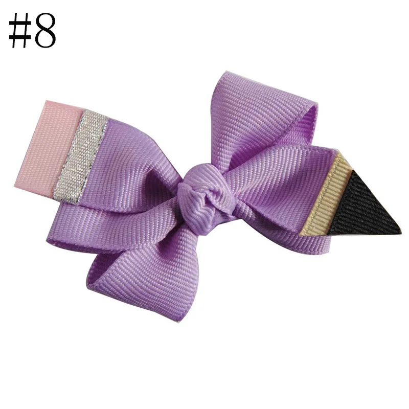3' Mini Pencil Girl Hair Bows Accessories With Clip Back To School Hair Clip Hairpins Hair Ornaments
