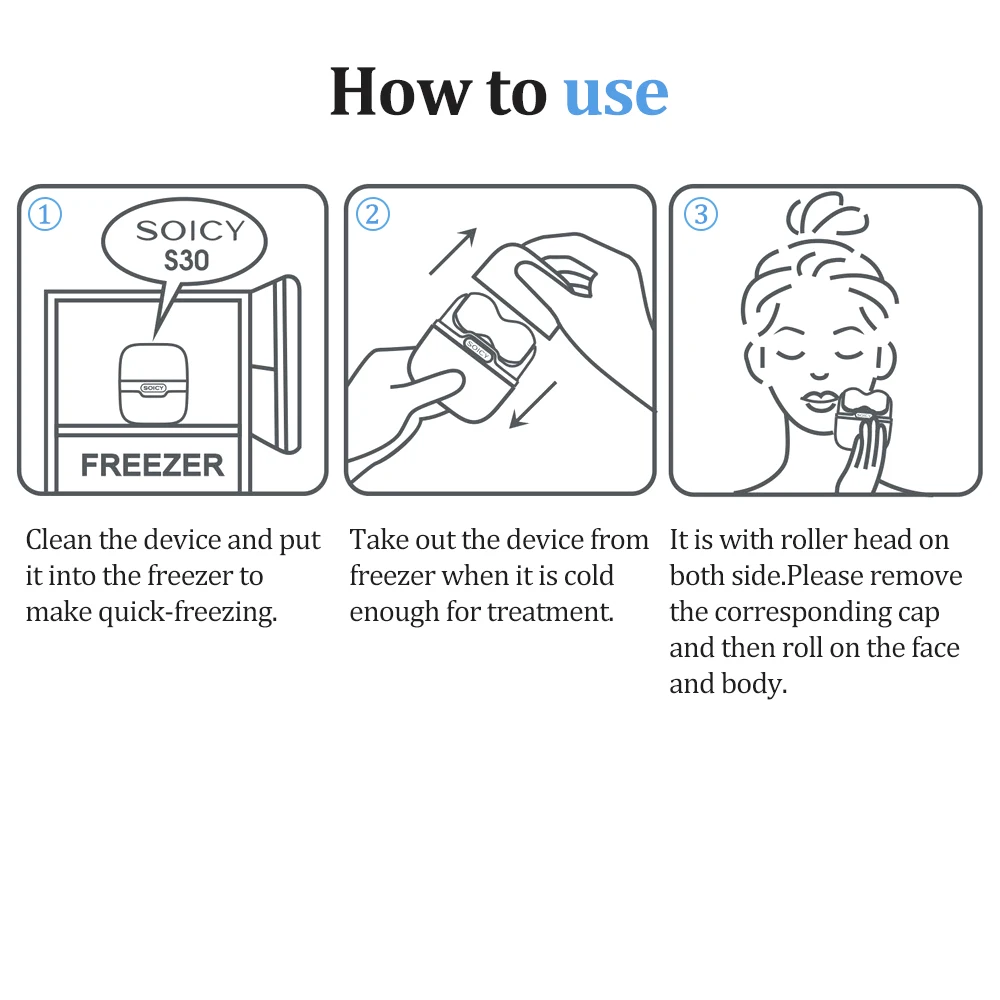 2022 Tuying wholesale Soicy skin derma iceroller facial ice roller face massager home use