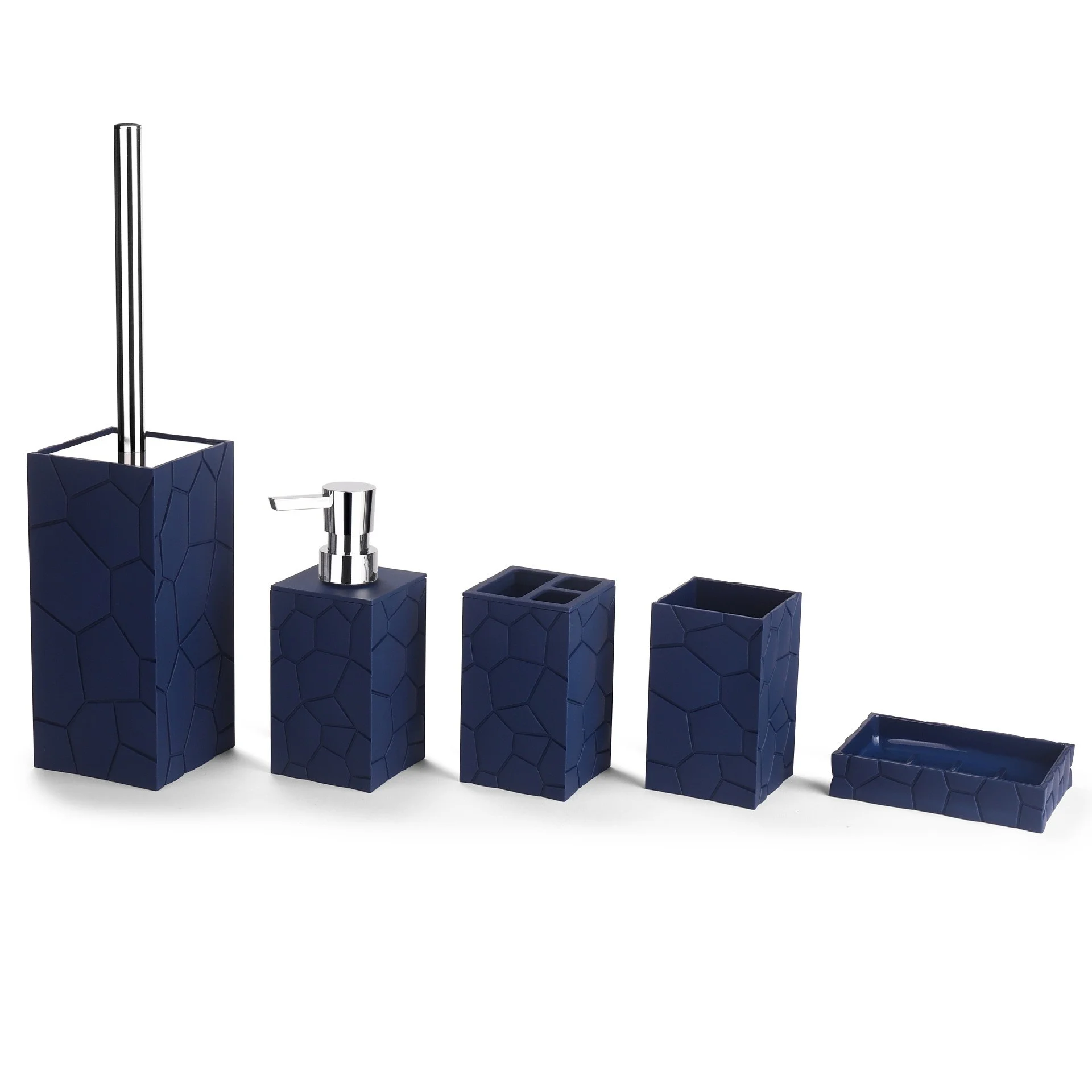 NINGBO METALIQUE Elegant Bathroom Decor and Gift Set 5 Piece Plastic Acrylic Bathroom Vanity Accessory Set