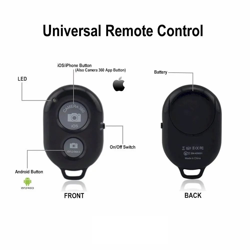 New BT Wireless Remote shutter Camera Phone Monopod Selfie Stick Shutter Self-timer Timer Remote Control for IOS Android