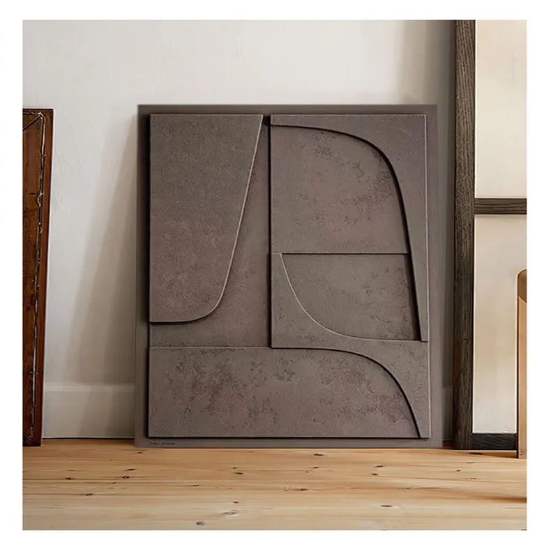 Wooden Craft  Solid Wood Decorative Hanging Picture Sandstone Texture Carving Hanging Picture