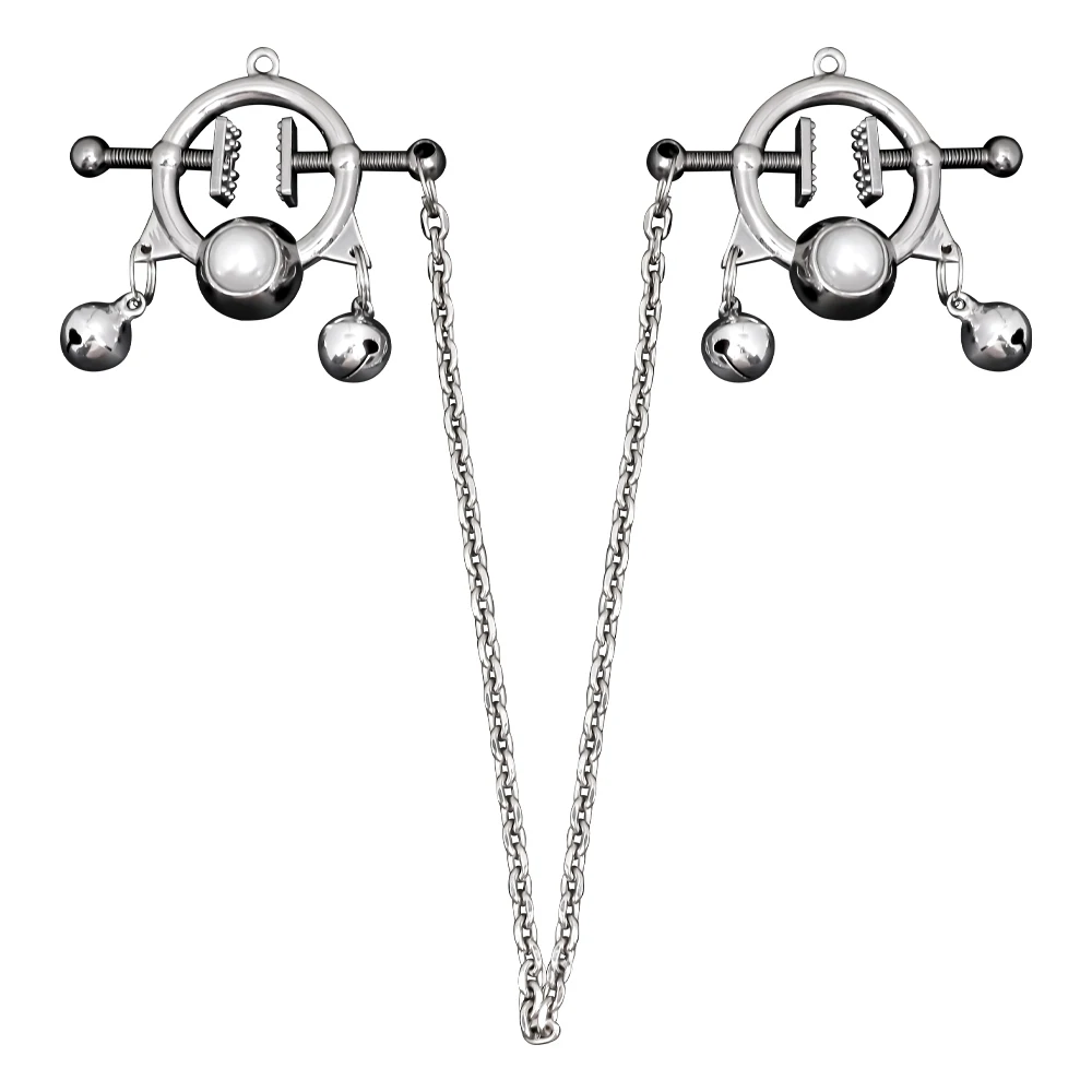 Heavyweight nipple clamps with ring balls drooping BDSM toys female breast stimulation for experienced players