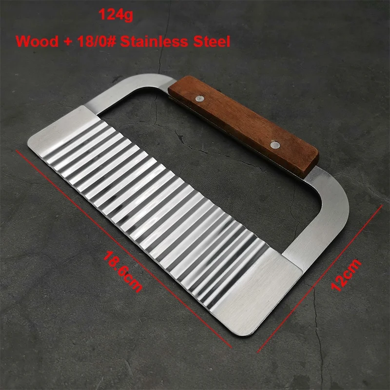 Household Items French Fry Cutter Potato Chip Slicer Onion Crinkle Blade Crinkle Cutter with Wave Shape Blade