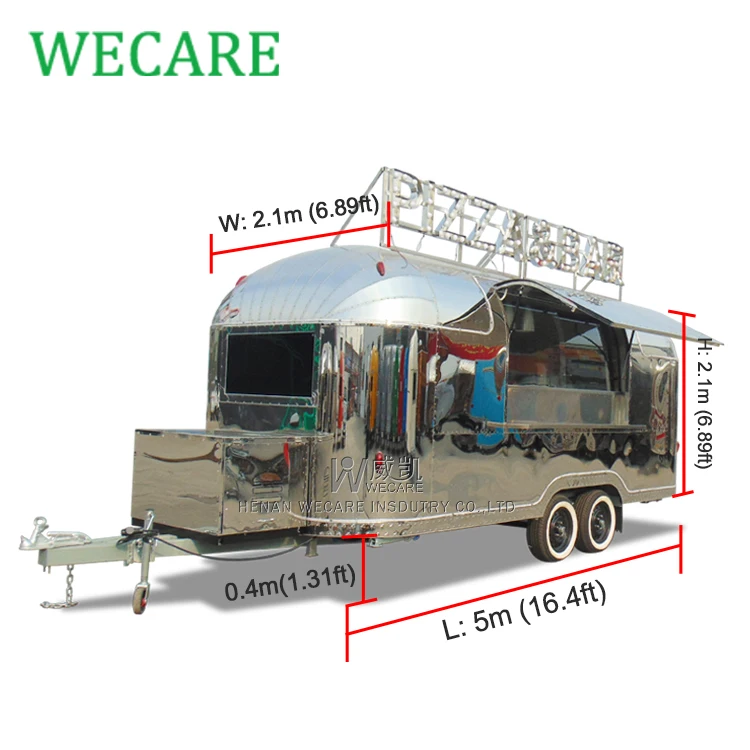  WECARE грузовик из нержавеющей стали для еды фургон