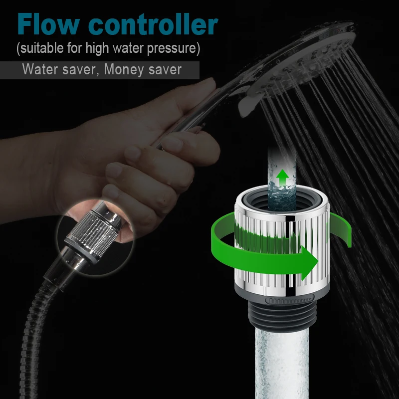 PRIME  hot Selling ABS Chrome Plated Water Flow Control bathroom Shower Head Water Saving Bathroom Accessories