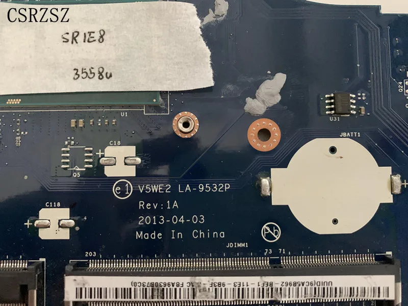 CSRZSZ для Acer aspire E1-532 E1-572 материнская плата ноутбука с процессором 3558u V5WE2 LA-9532P 100% ТЕСТ ОК