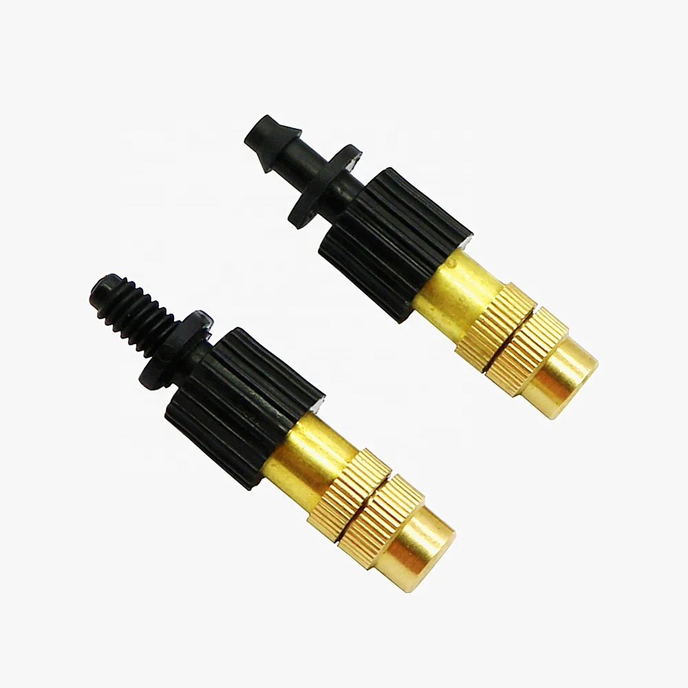 Brass Mist Nozzle 6mm Metal Garden Lawn Irrigation System Sprayer for Agriculture Water Pressure Source Greenhouse Outdoor Usage