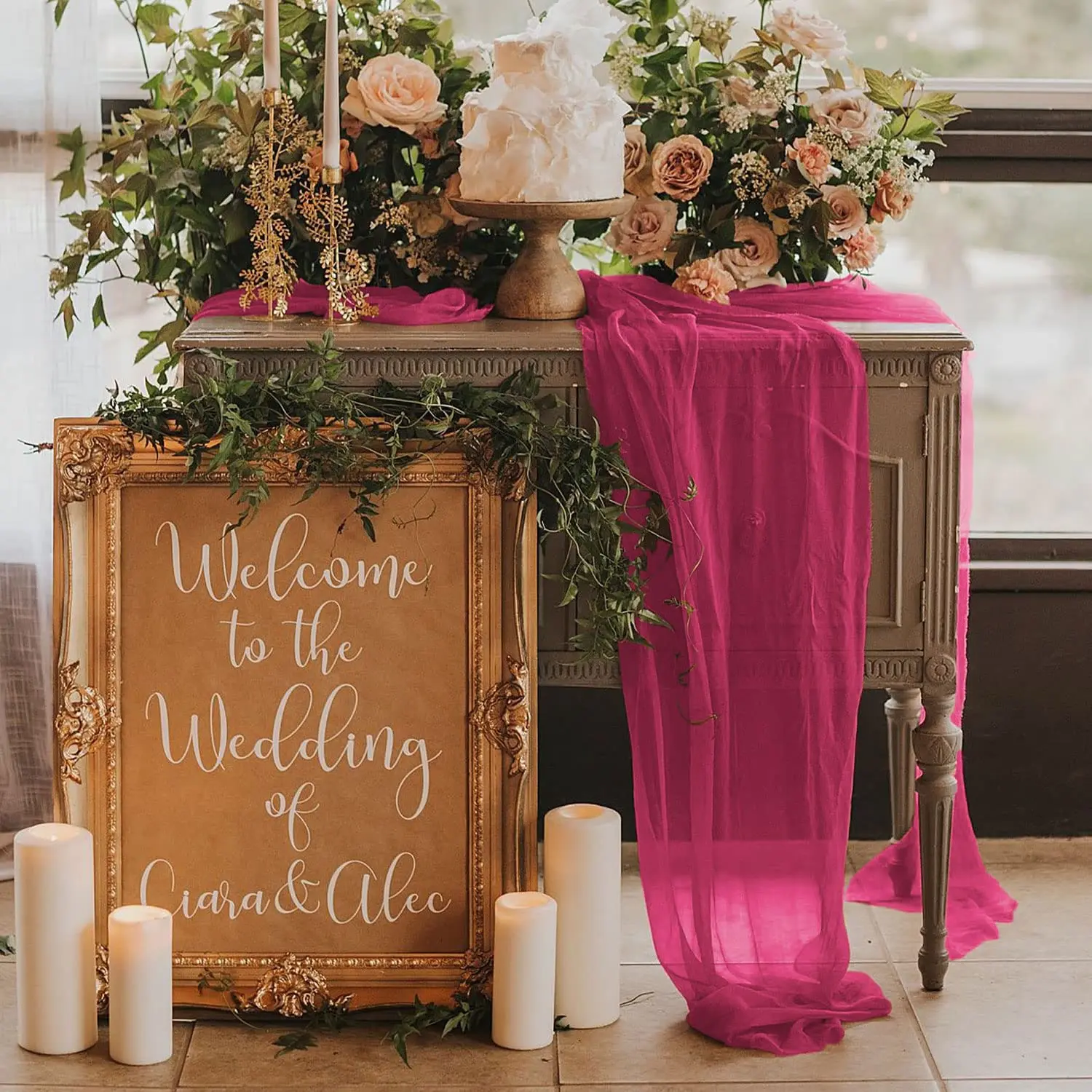 Hot Sale Pink Runner For Wedding Tables Fushia Table Runners Wide Coffee Cotton Linen Table Runner With Design