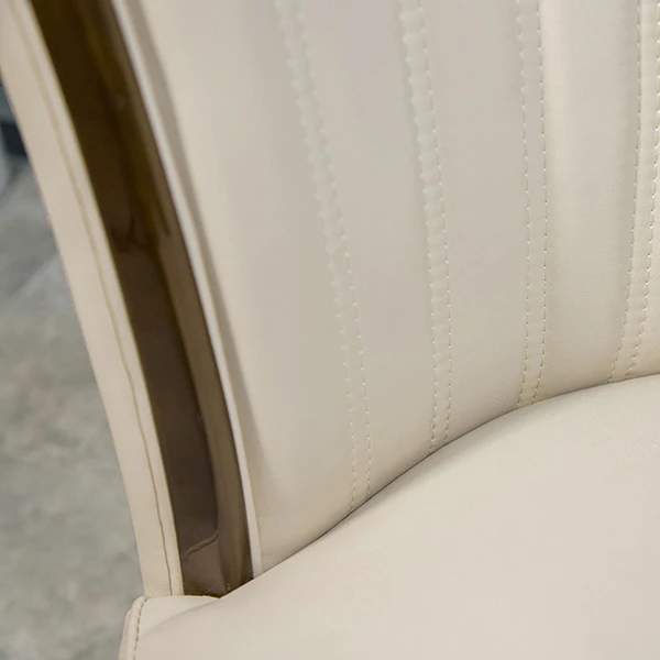 Home Kitchen Restaurant Living Room Cafe Classic Upholstered White Pu Leather Cushion Armless Dining Chair Classic Dining Chair