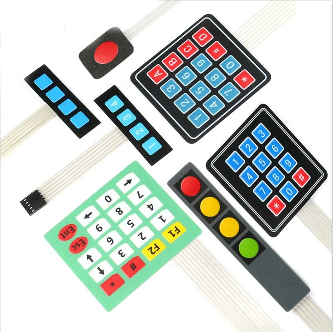 Flexible Matrix Membrane Switch Keyboard with Digital Printing circuit layer tactile Button PET Keypad