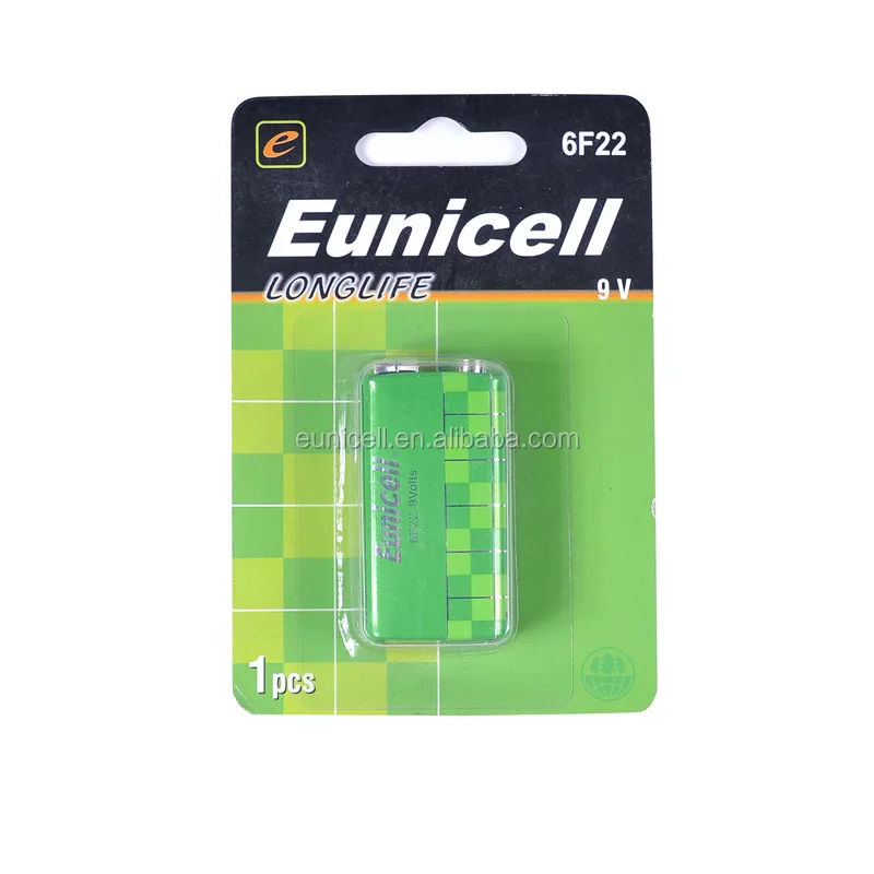 6F22 9V Battery 006P Eunicell Brand Primary Dry Cell for Toys, Remote Control